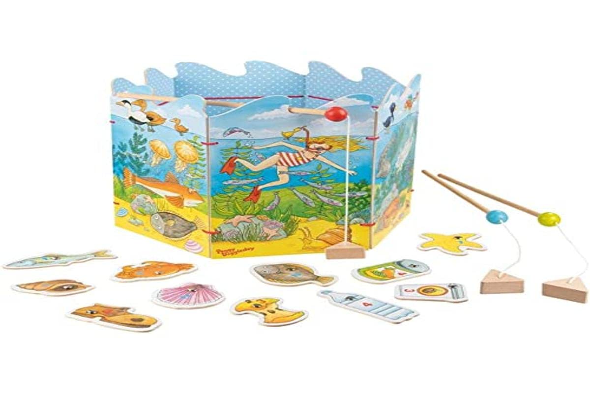 GOKI- Juego de Pesca por el Medio Ambiente, Peggy Diggledey Mesa, Color (Multicolor) (56782