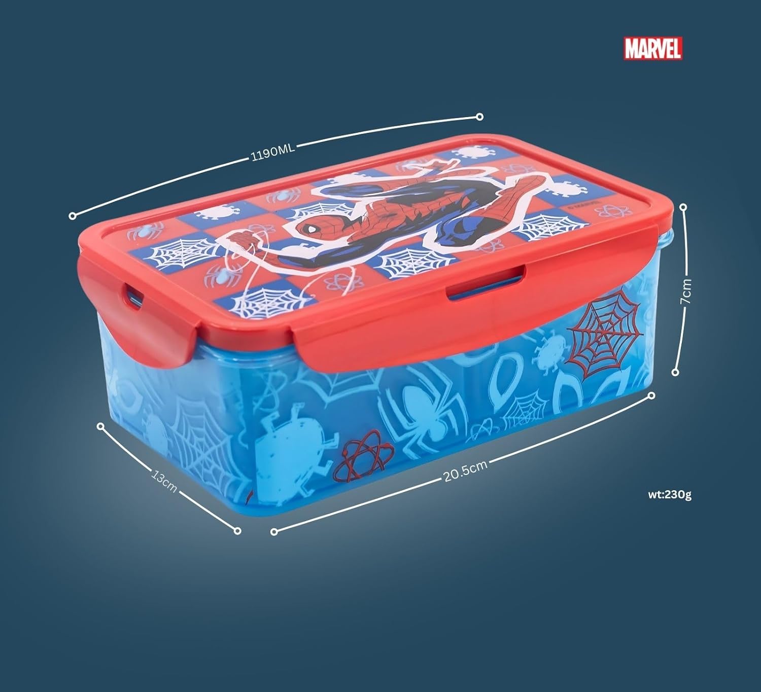 Stor - Lunch Box w/Removable Compartments - Spider-Man (088808737-74745