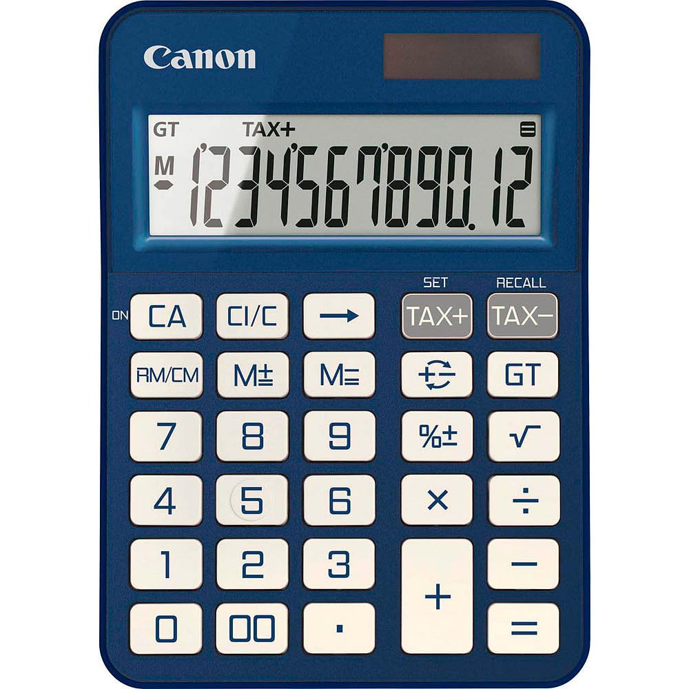 Canon KS-125KB-BL, Scientific Calculator, Suitable for School and Business, Dual Power Battery, Tax Calculations and Grand Total Function, Large Upright Angled Display