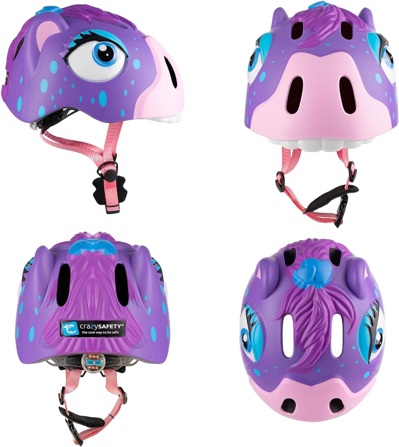 Crazy Safety Green Chameleon Childrens Bike Helmet | Cycle helmet for children aged 2-7 years for bikes, skateboards, balance bikes, scooters, skates Lightweight and adjustable animal helmet 49-55 cm