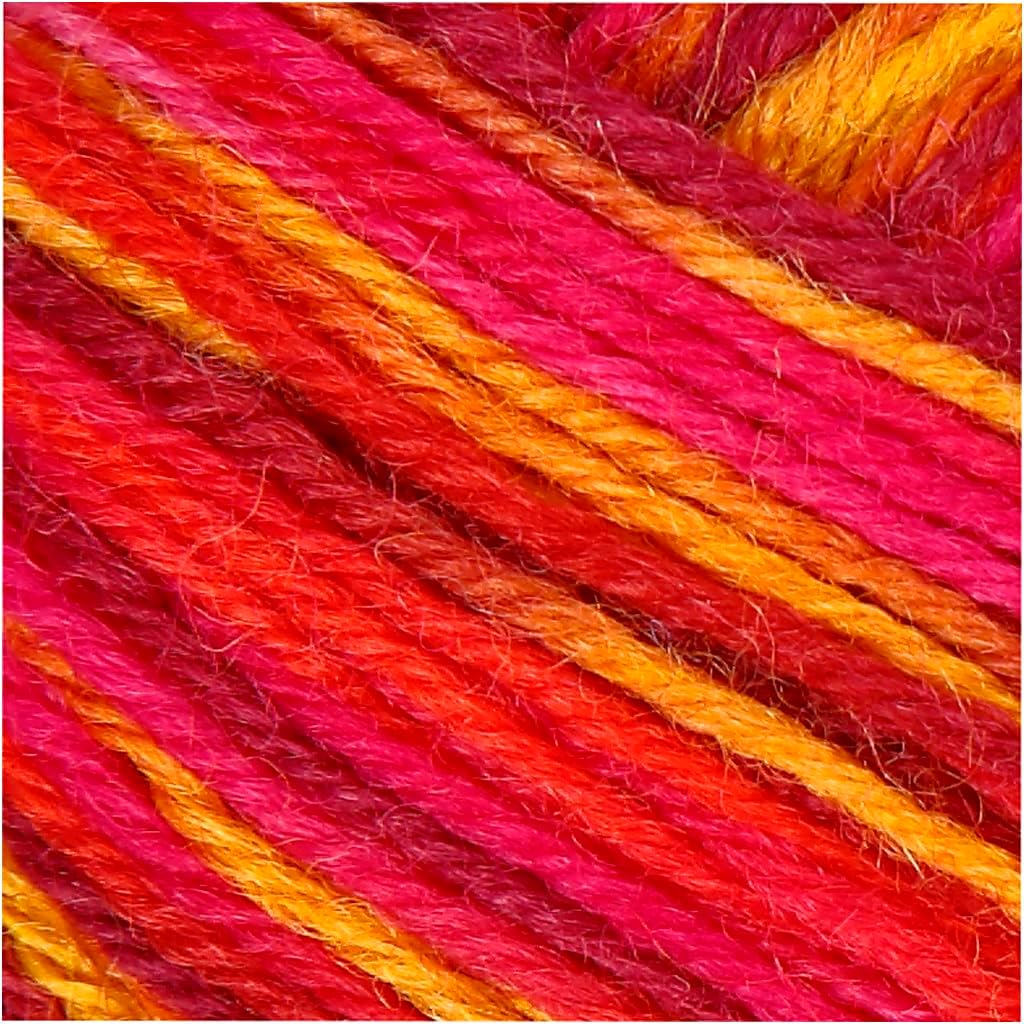 Creativ 100263 Sock Yarn, L: 200 m, red/orange harmony, 50 g