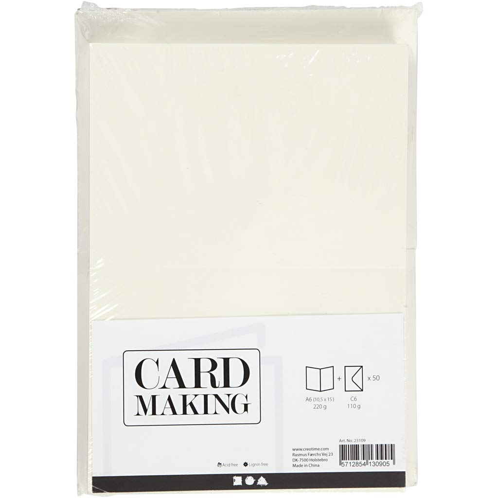 Karten Und Kuverts Kartengr??e 105x15 Cm Umschlaggr??e 115x165 Cm 50 Sets Creme