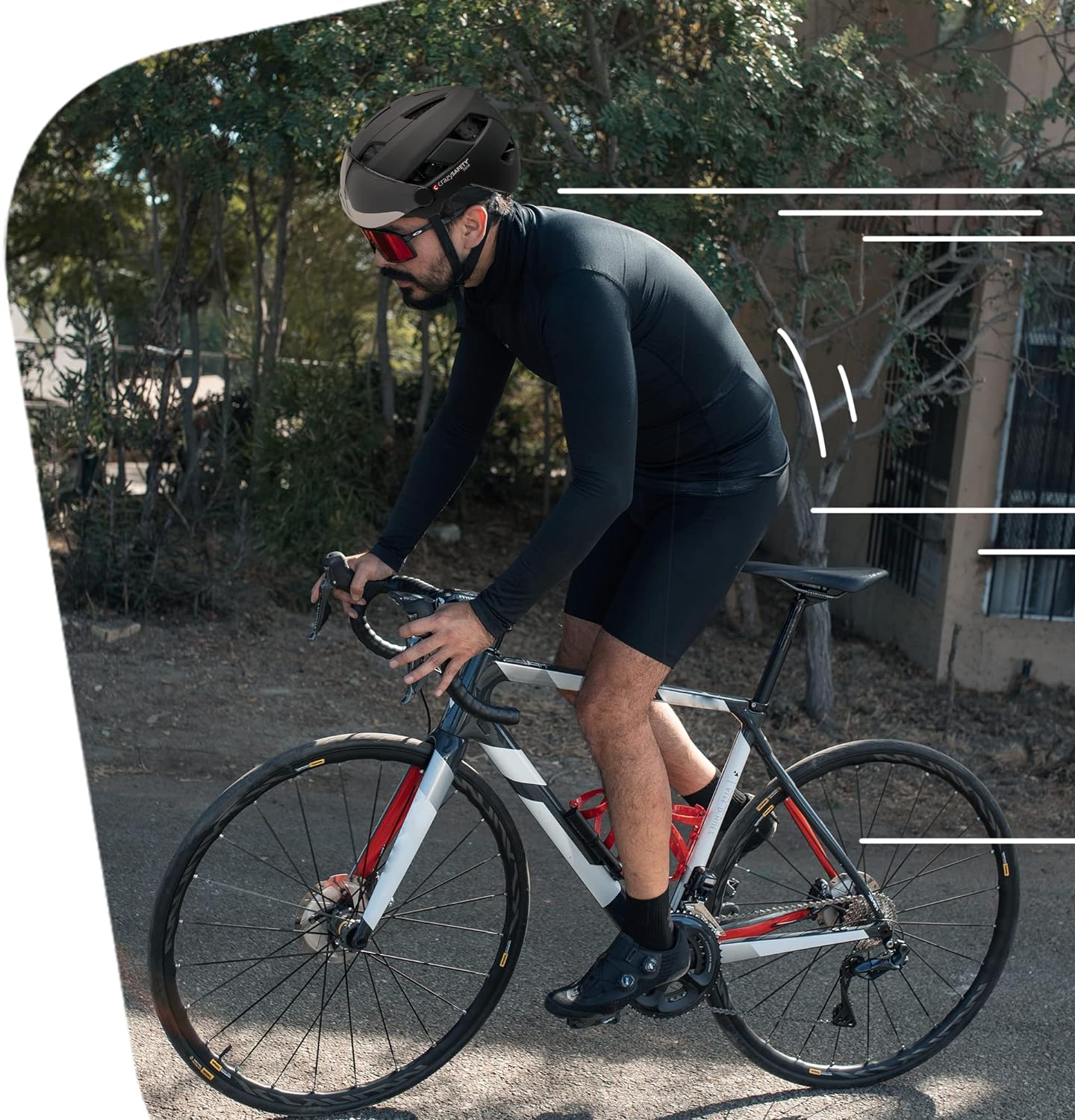 Fietshelm met vizier en knipperlicht, unisex, voor dames en heren, voor e-bike, mountainbike en stadsfiets, Duits Fidlock-magneetsluiting voor makkelijk op en af doen, ledlampje voor optimale veilighe