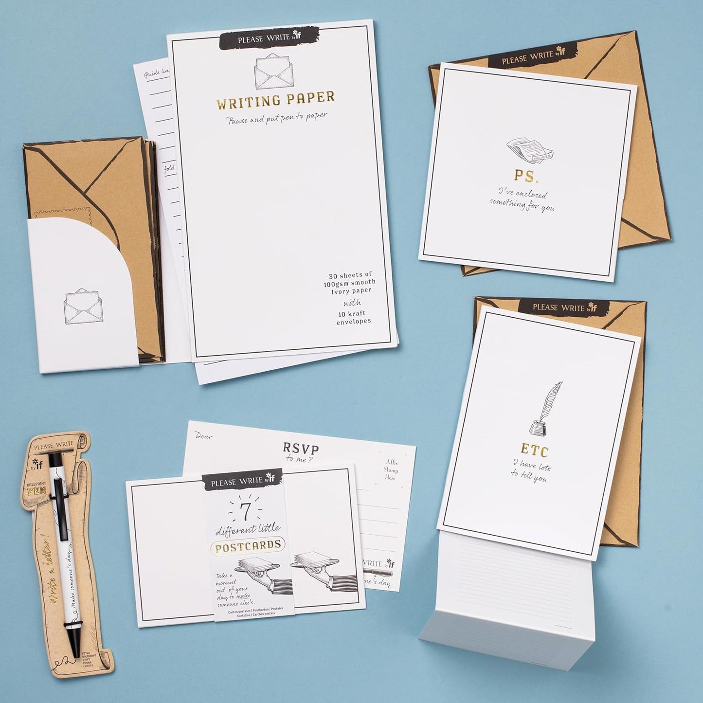 IF Please Write - WRITING PAPER, with envelopes