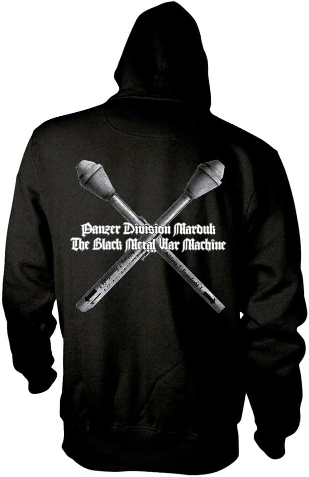 Marduk Men's Panzer Zippered Hooded Sweatshirt Black