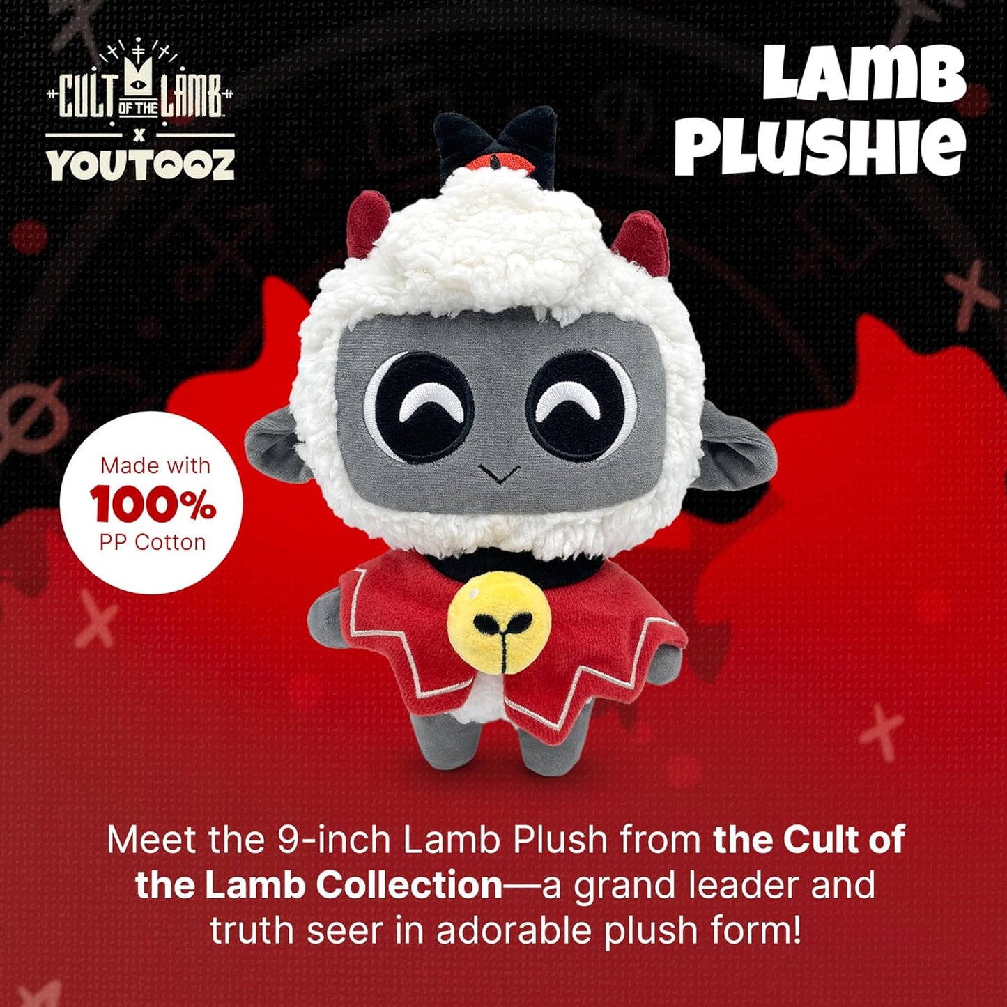 Youtooz Lamb Plushie 9" Inch, Lamb Soft Plush Collectible by Youtooz Plush Cult of The Lamb Collection