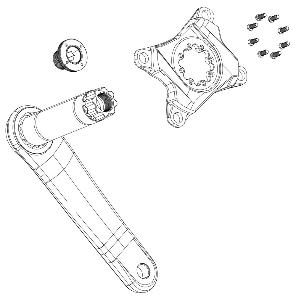 SRAM Spare Crank Arm Bolt Kit M15/M26 Alloy Self-Extracting Gxp Silverqty 1 Gxp