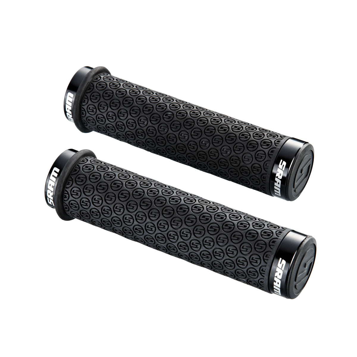 SRAM Dh Silicone Locking Grips Black With Double Clamps & End Plugs