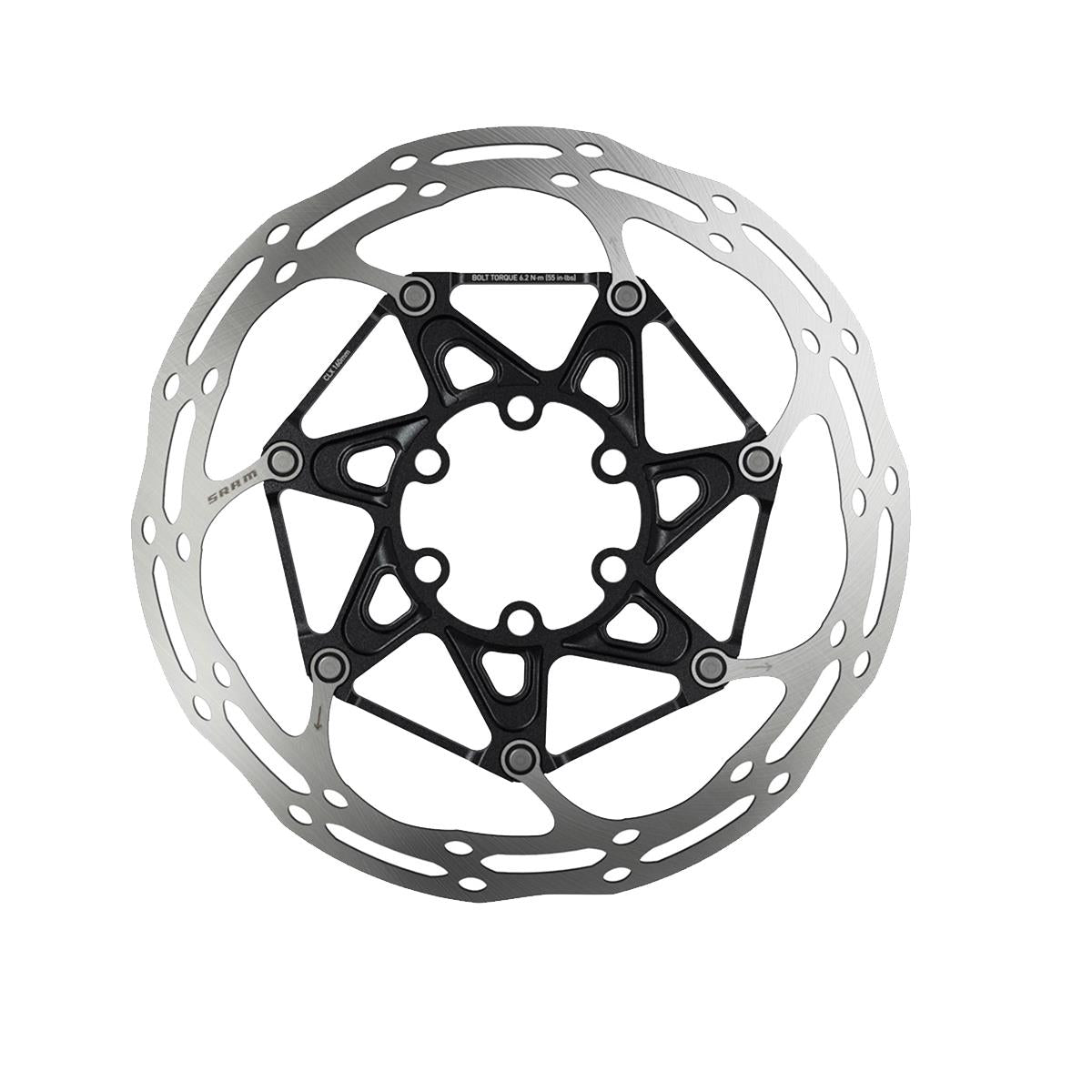 SRAM Rotor Centerline 2 Piece Black (Includes Ti SRAM Rotor Bolts) Rounded 160Mm