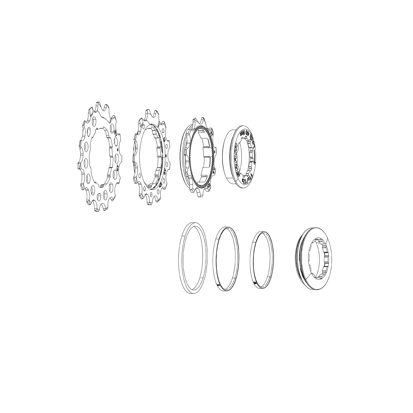 SRAM Spare Cassette Replaceable Cogs Xg-899 11T-13T-15T Including Cassette Lockring Black