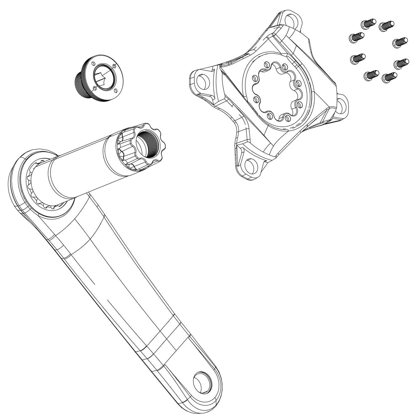 SRAM Spare Crank Arm Bolt Kit Self-Extracting M18/M30 Dub Black Stealth Black