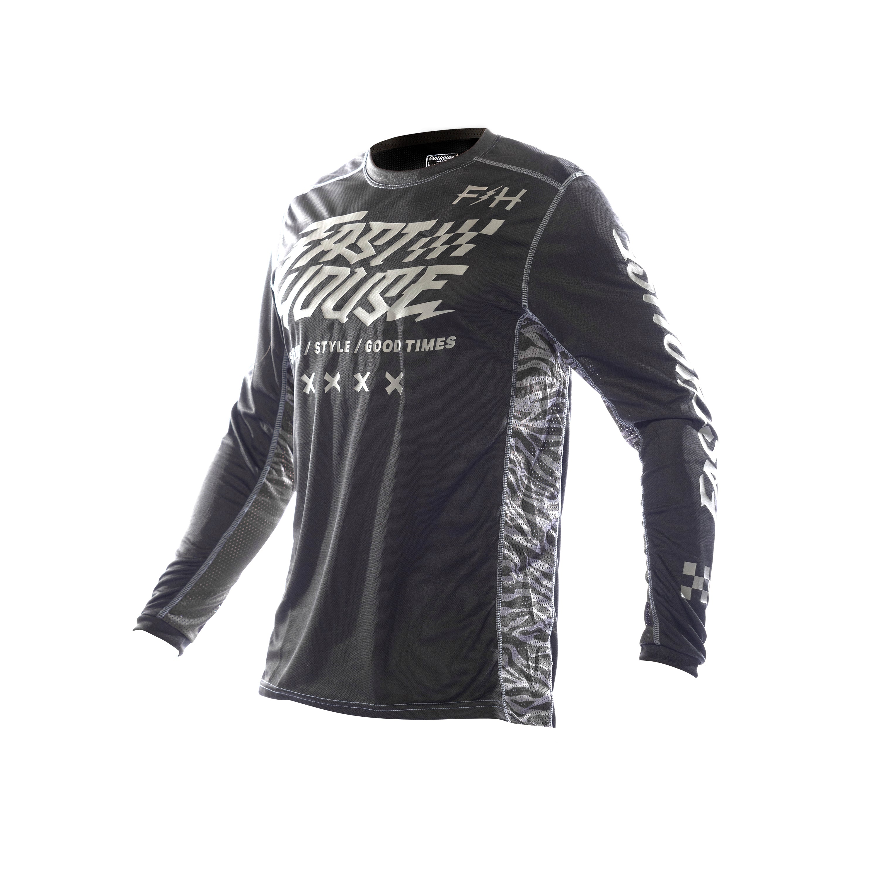 Fasthouse Youth Grindhouse Rufio Long Sleeve Jersey 2021 Black Ys