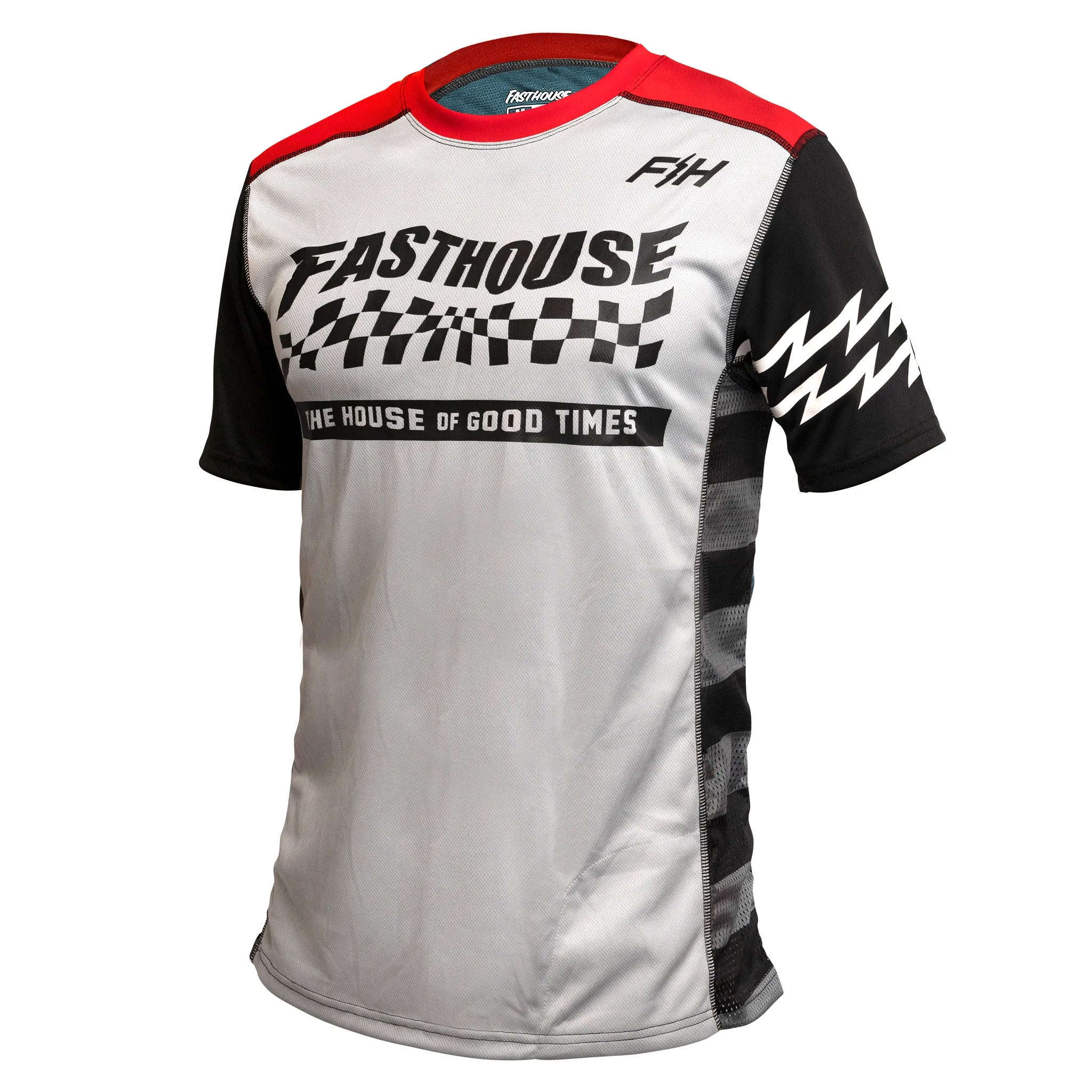 Fasthouse Youth Classic Velocity Short Sleeve Jersey 2022 Silver/Indigo Ym