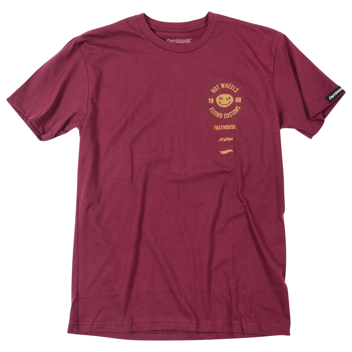 Fasthouse Stacked Hot Wheels Tee 2022 Maroon S