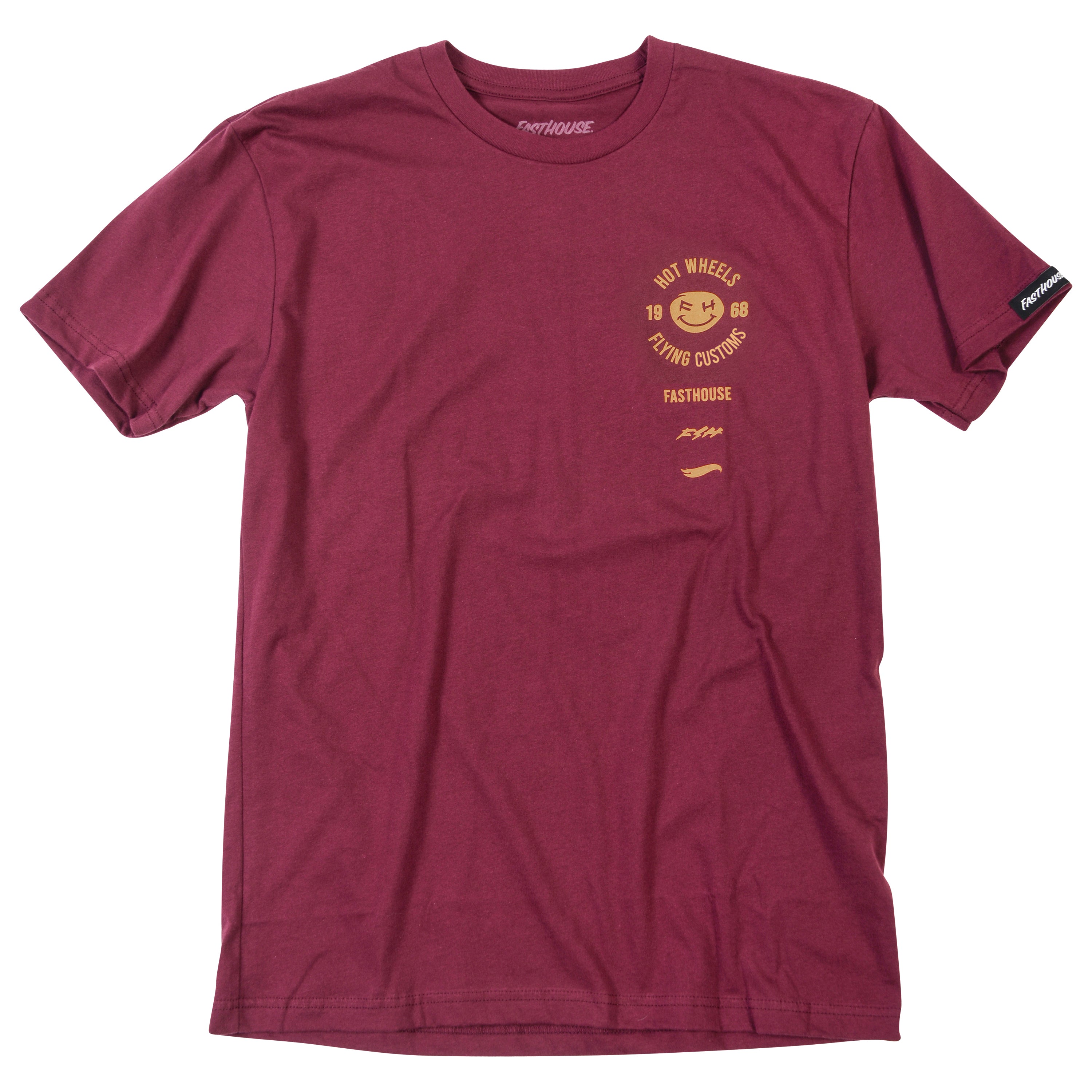 Fasthouse Stacked Hot Wheels Tee 2022 Maroon L