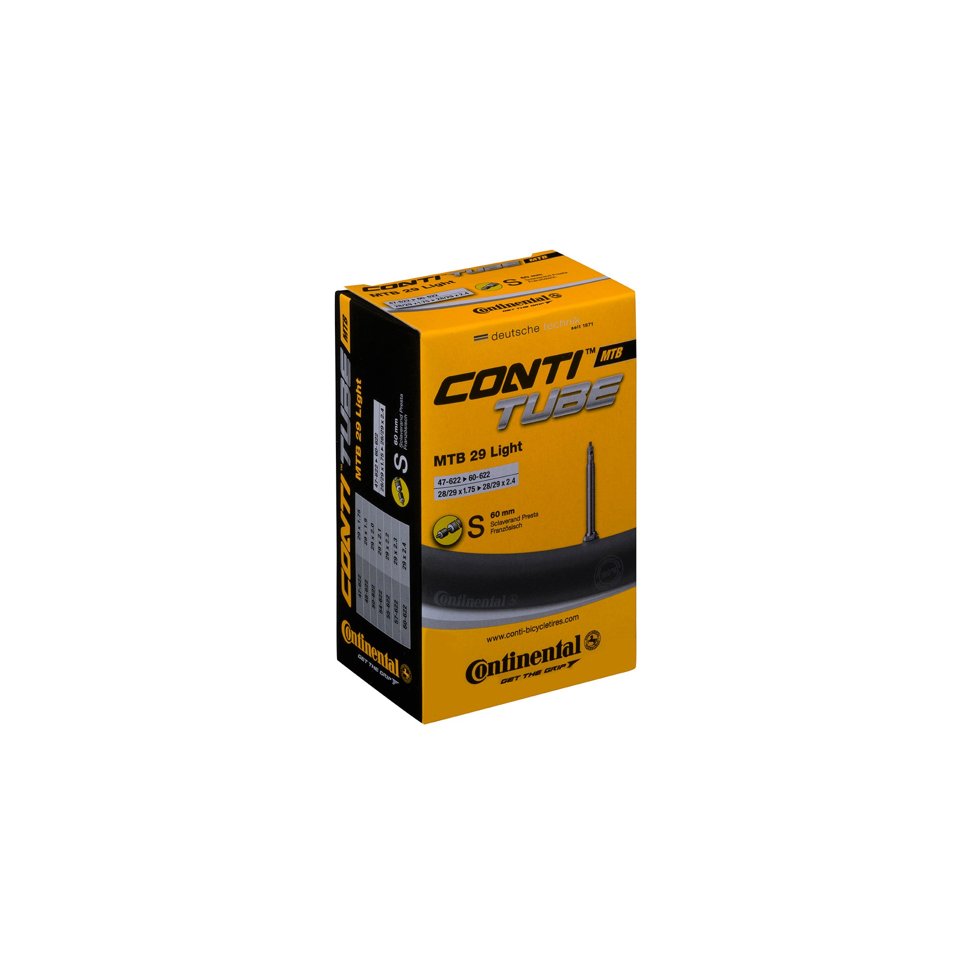 Continental MTB Tube Light Presta 60Mm Valve Black 29X1.75-2.50"