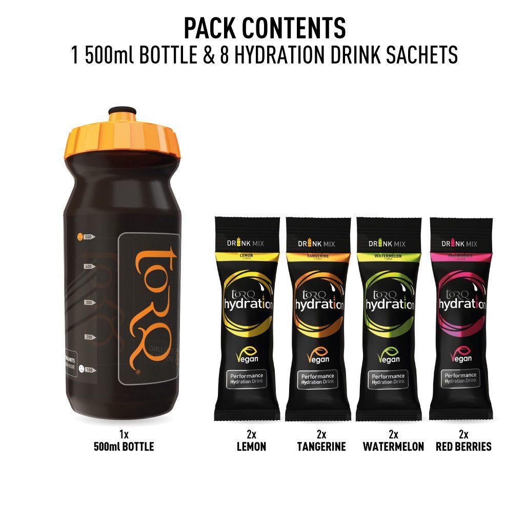Torq Hydration 500Ml Bottle Sample Pack - 8 Drinks (2 X 4 Flavours): 500Ml
