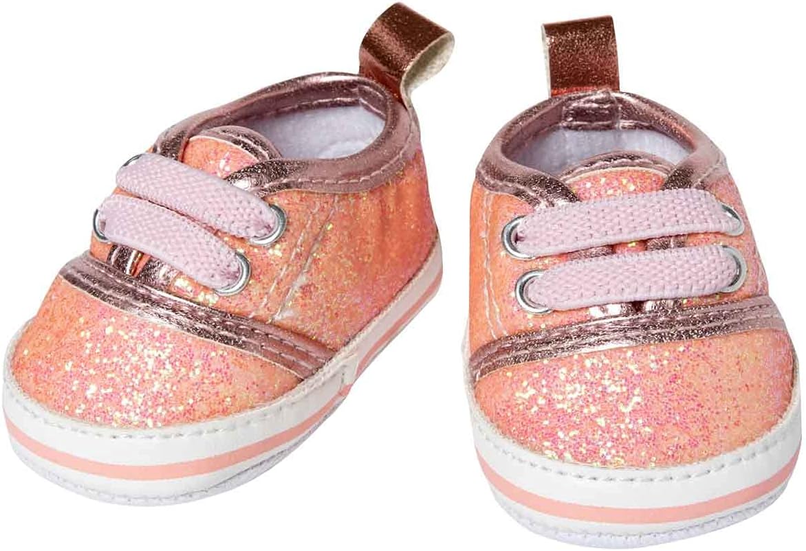 Heless 1481 Pink Glitter Doll Sneaker Size 30-34cm Fancy Footwear with Wow Effect for Special Occasions, Solid