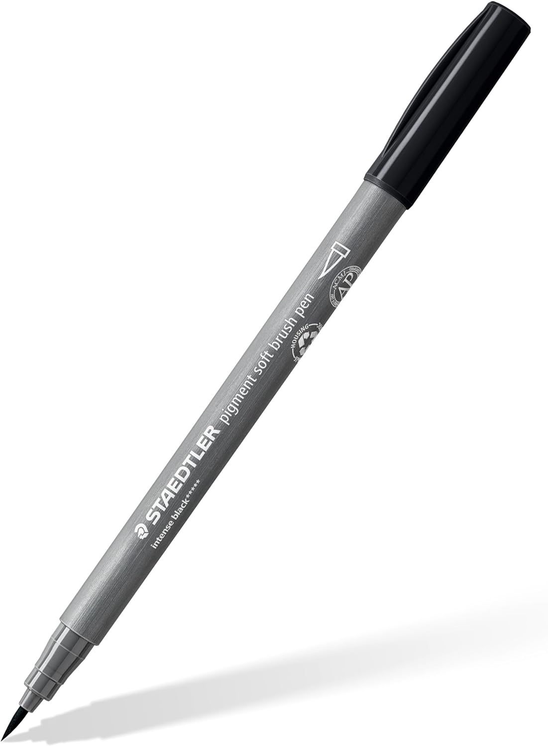 STAEDTLER 372 C6 Pigment Arts Soft Brush Pen - Assorted Grey Colours (Pack of 6) Assorted Greys