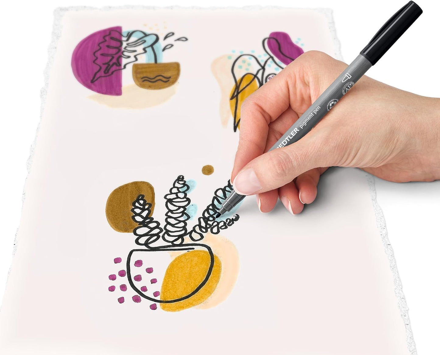 STAEDTLER 61 371-2 Design Journey Pigment Arts Brush Line Art & Botanical Set - Mixed Set for Line Art Drawing (Pack of 10 Pieces)