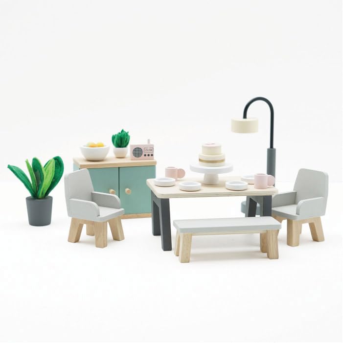 Le Toy Van - Wooden Daisylane Dining Room Dolls House Accessories Play Set For Dolls Houses, Dolls House Furniture Sets - Suitable For Ages 3+
