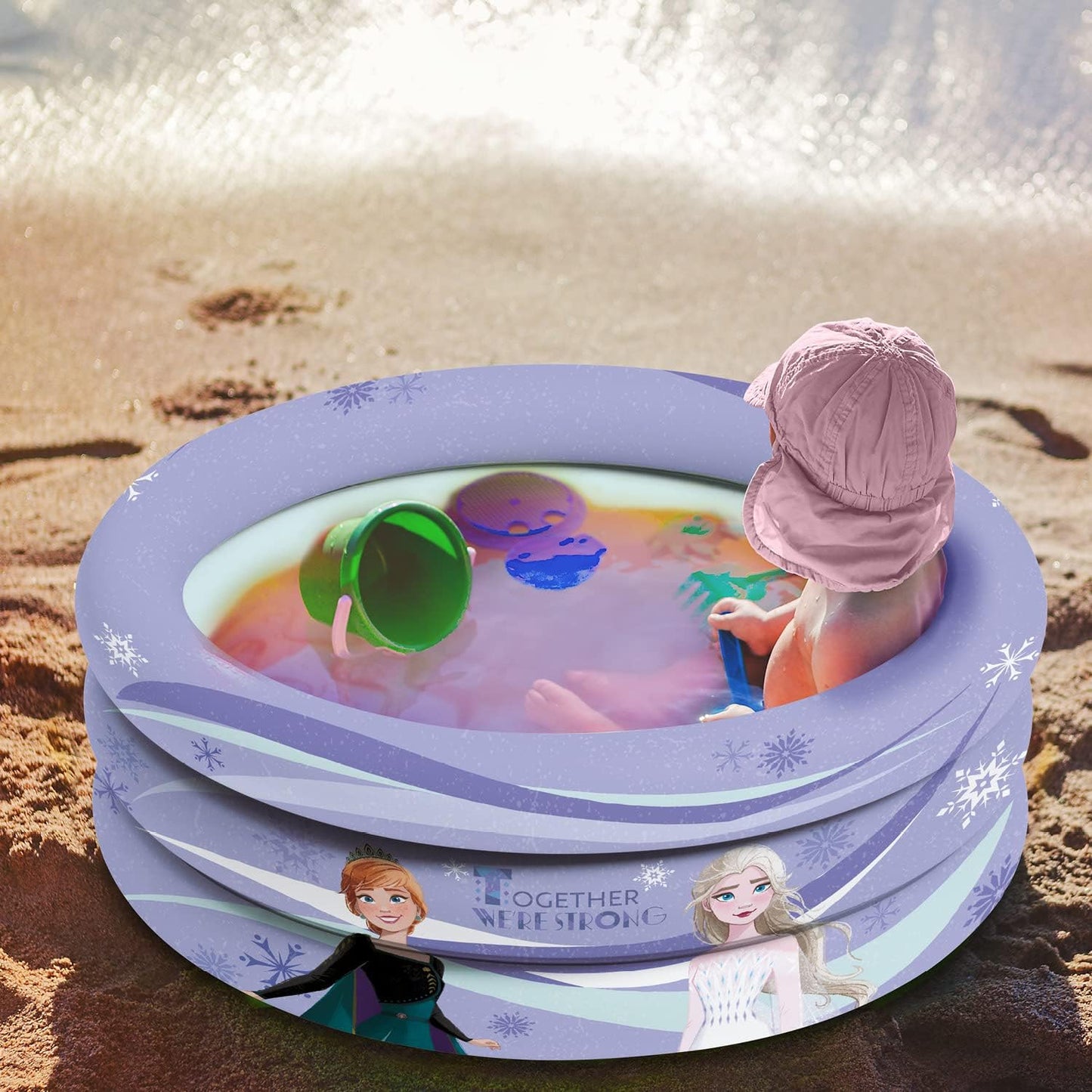 Mondo Toys - FROZEN | 3 Rings Pool INLATED BASE - Piscina Hinchable para bebé - diámetro 60 cm, Ideal para niño/niña +10 Meses - 16917