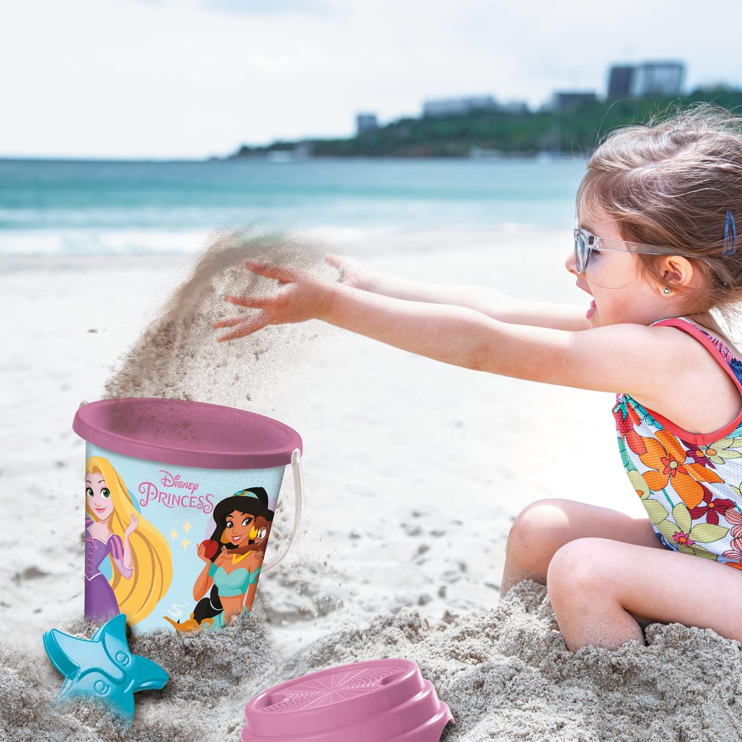 Mondo Toys - BUCKET PRINCESS - Cubo de arena ø17 - Juego de playa para niños a partir de 3 años - 28416