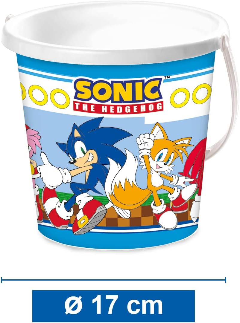 Mondo Sonic, Renew Toys Sea Set with Bucket, Scoop Rake, Sieve, Shape, Watering Can Included, Multi-Colour, 17 cm, 28707