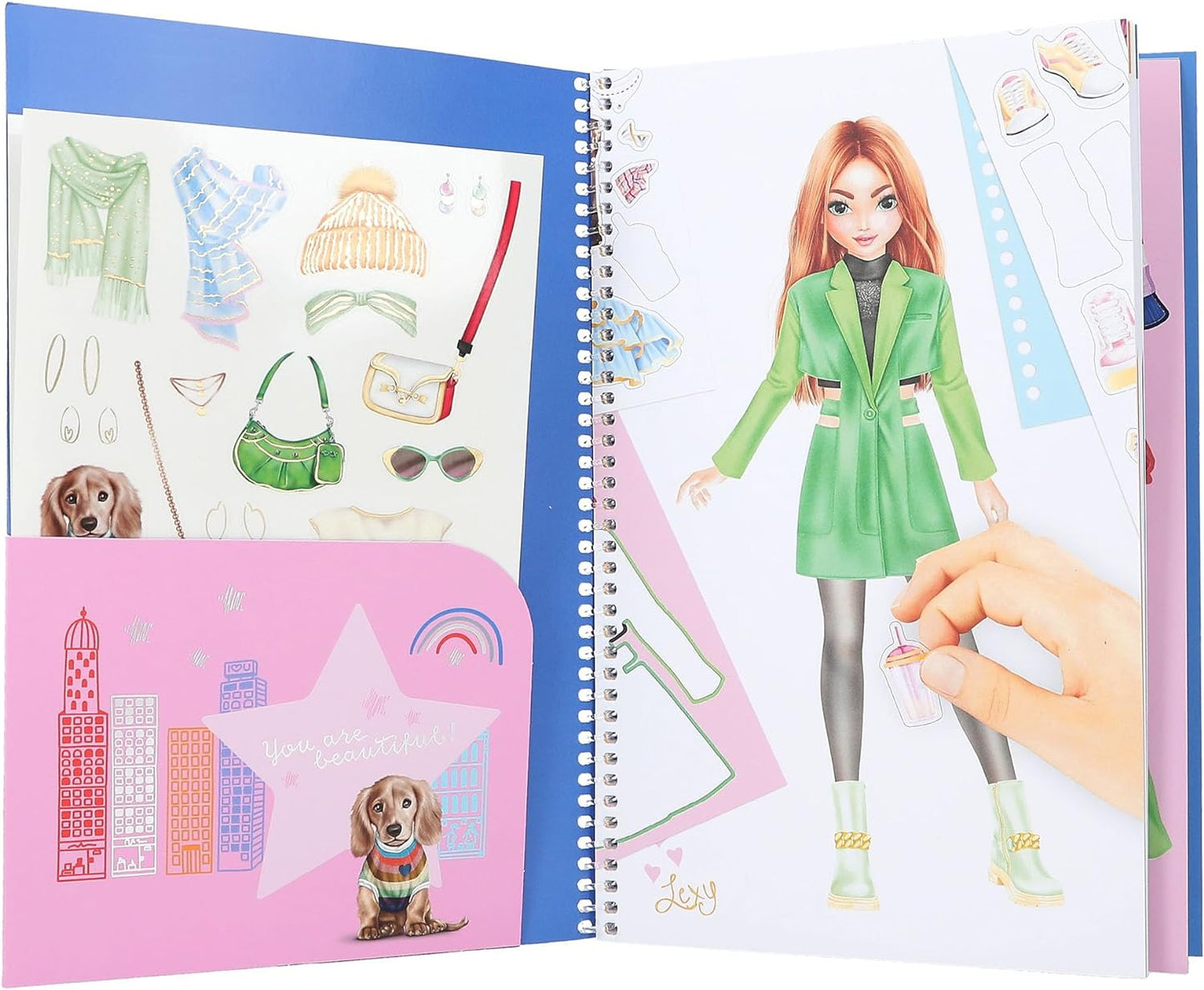 Depesche 12724 TOPModel Dress Me Up - stickerboek met 21 pagina's om chique outfits te creëren, kleurboek met 7 stickervellen