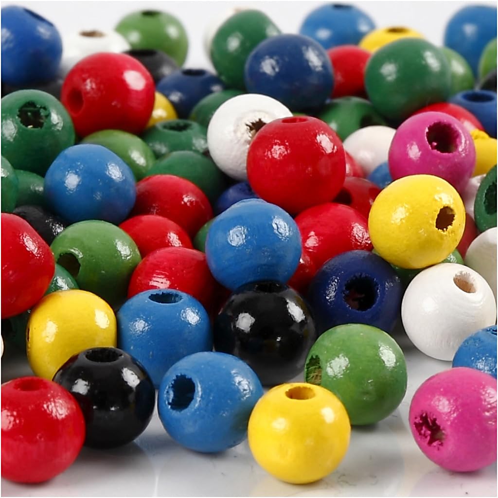 Holzperlen-mix D: 8 Mm Lochgr??e 2 Mm 15 G Sortierte Farben