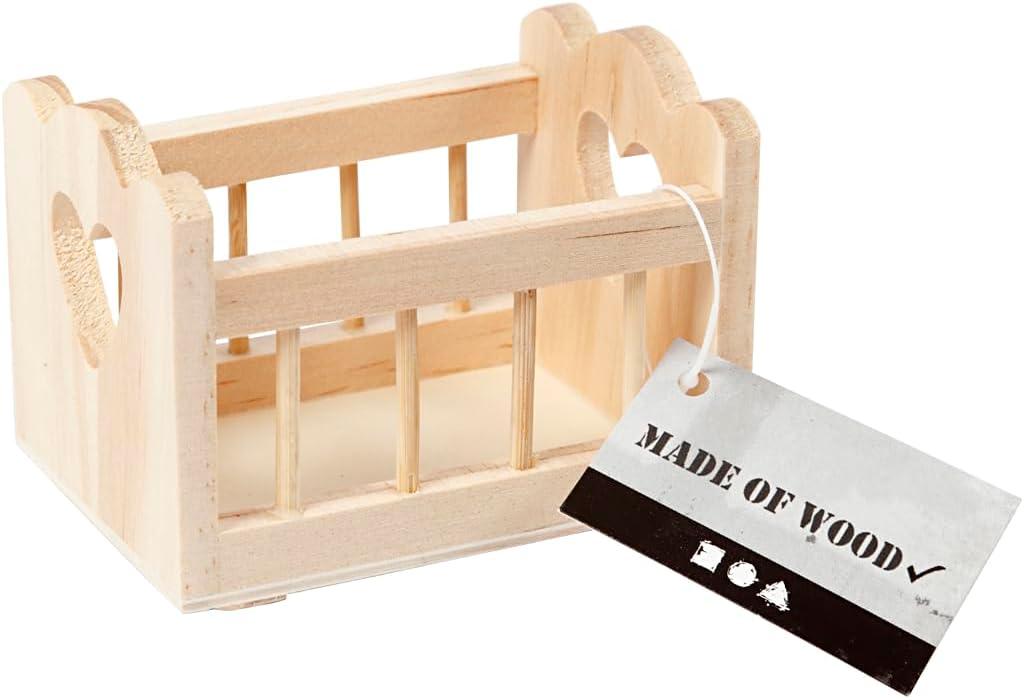 Miniatuur wieg van hout – 8 x 5 cm – 1 stuk