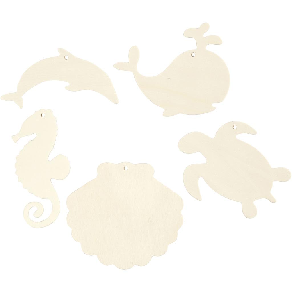Creotime Wooden garland to decorate - 5 Sea Animals