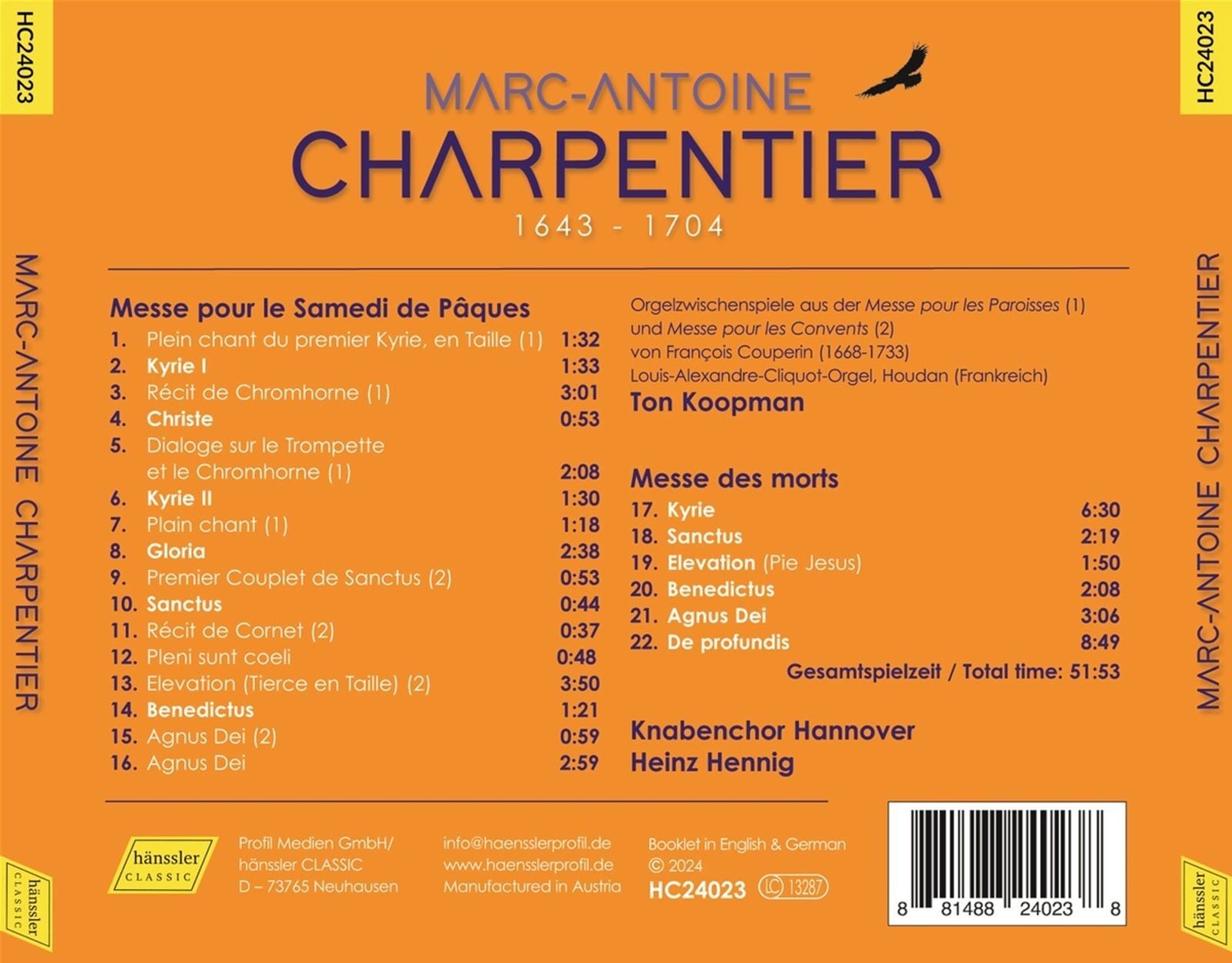 Marc-Antoine Charpentier: Messe Pour Le Samedi De Paques/...