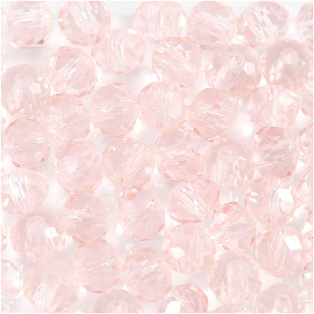 Creativ Glass Acrylic Beads, Light Rose, One Size