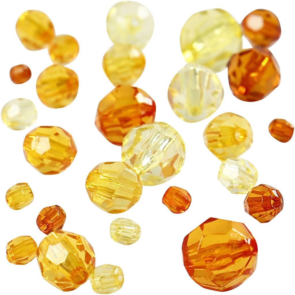 Creativ Company 618861 45-Piece Faceted Bead Mix, Yellow Harmony