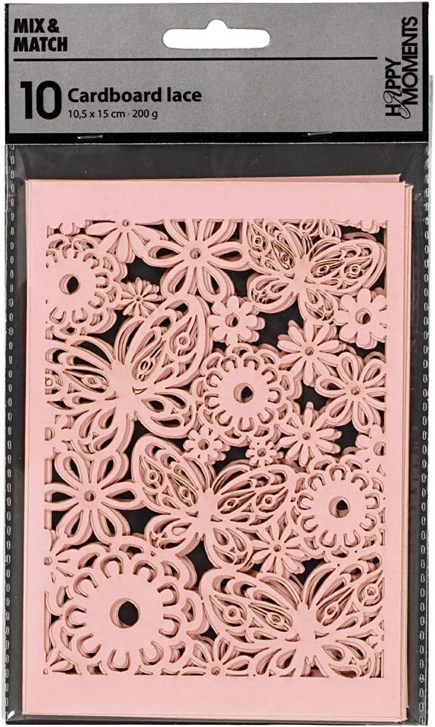 Karton Mit Spitze Blatt 105x15 Cm 200 G 10 Stck. Rosa