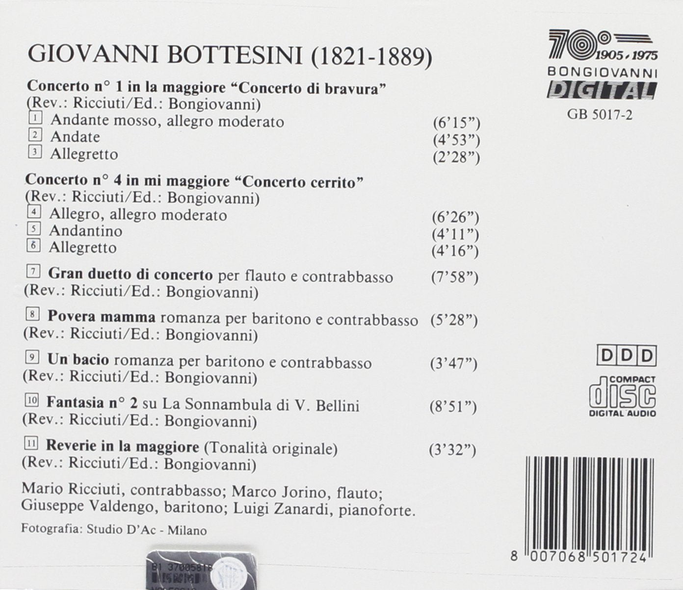 Concerto N 1 in la Maggiore / Concerto N 4 in Mi