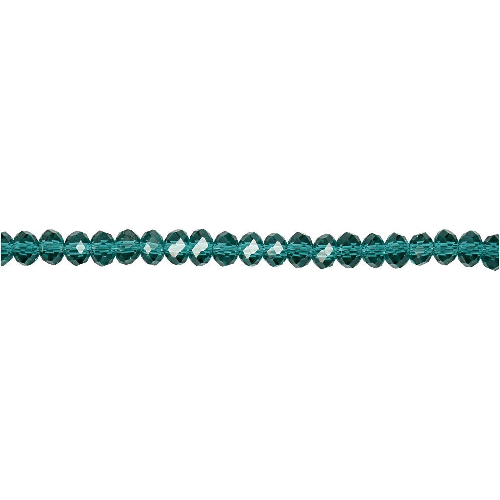 Faceted Beads, size 3x4 mm, emerald green, 100pcs