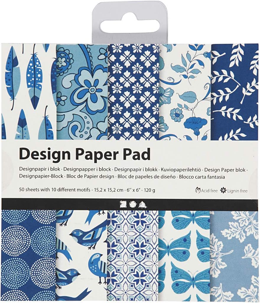 Creativ Patterned Card and Paper, Blue, One Size