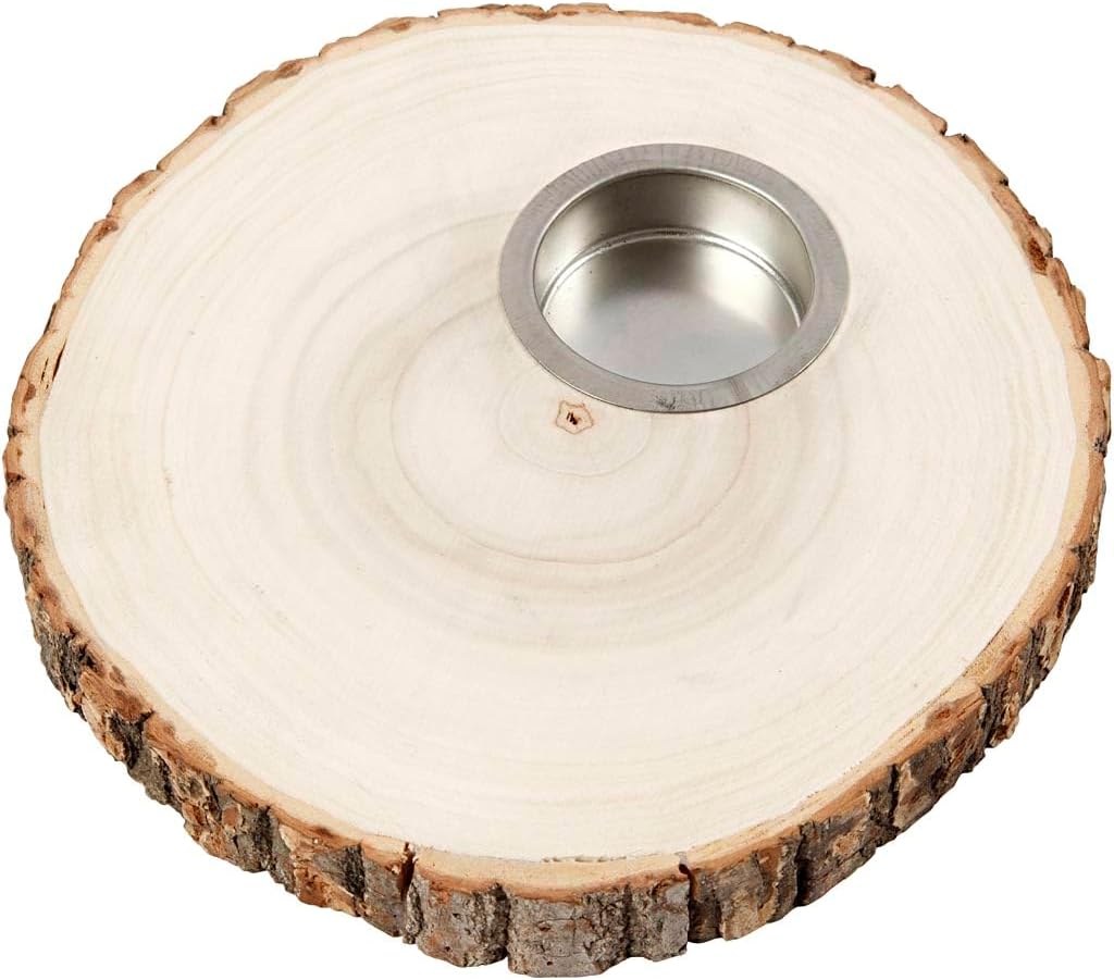 Creativ Company - Houten Schijf Waxinelicht Houder 14-16cm