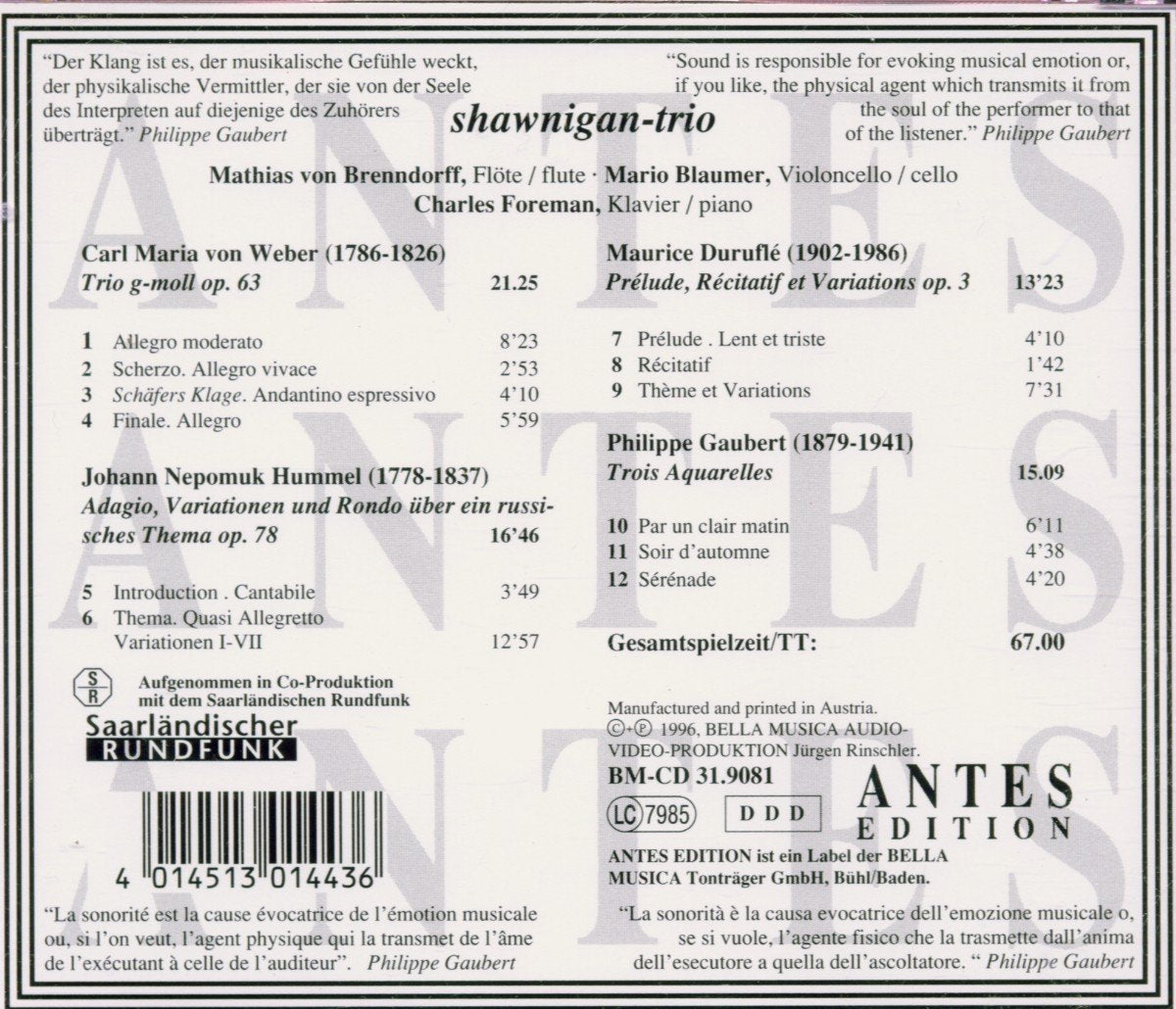 Works for Flute Cello & Piano