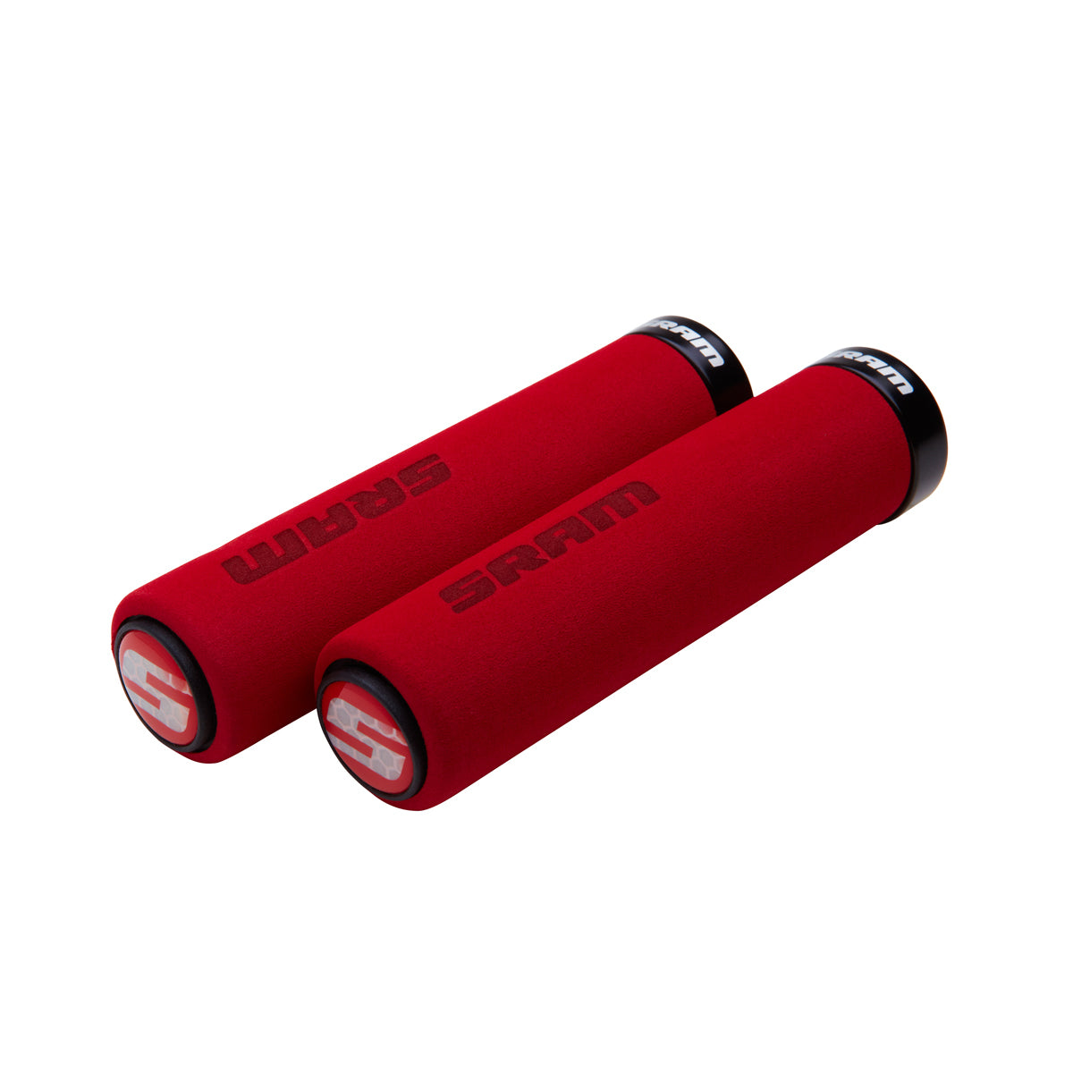 SRAM Locking Grips Foam 129Mm Red With Single Black Clamp And End Plugs