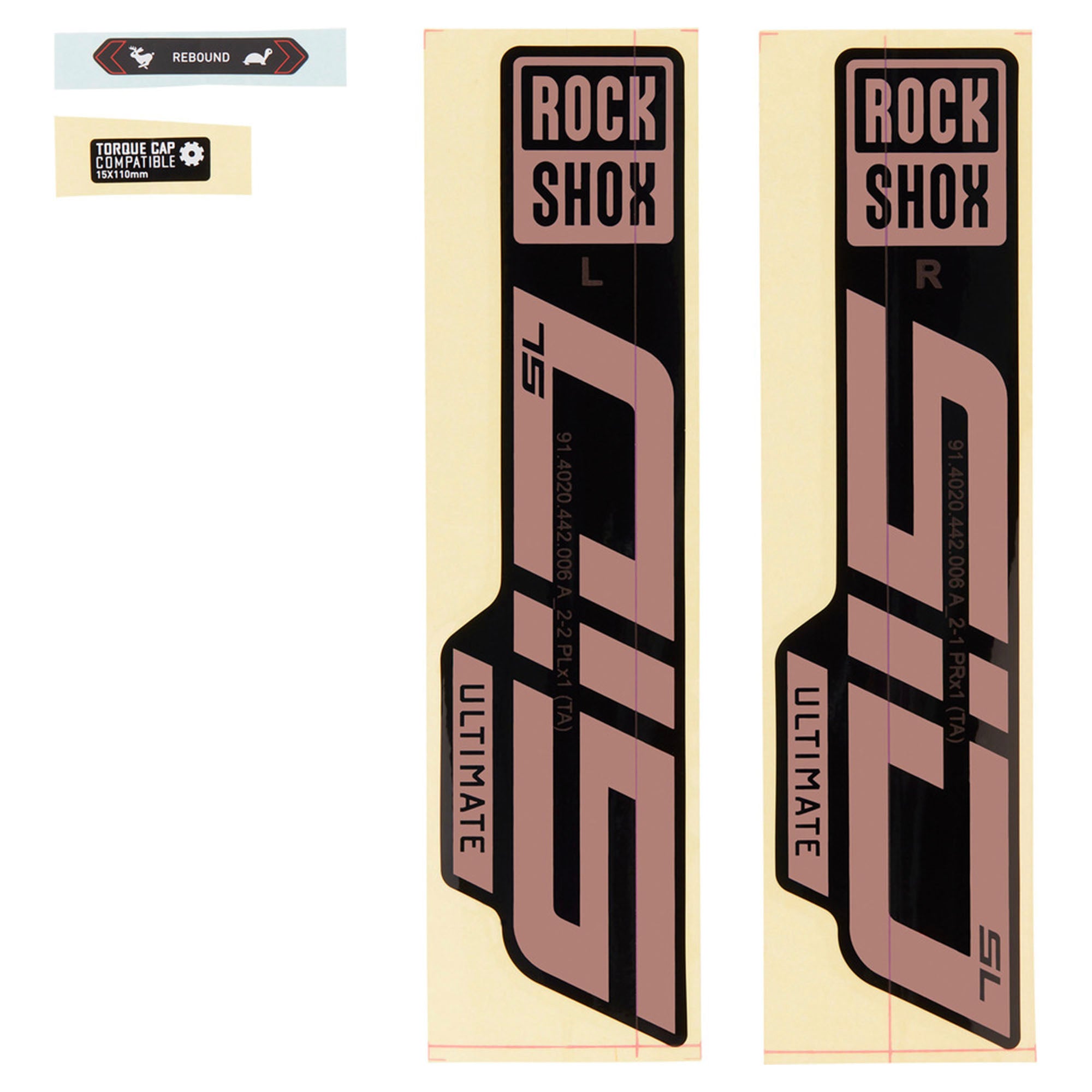 Rockshox Fork Decal Kit Sid Sl Ultimate 27/29 (2021) Matte Copper Foil/High Gloss Black