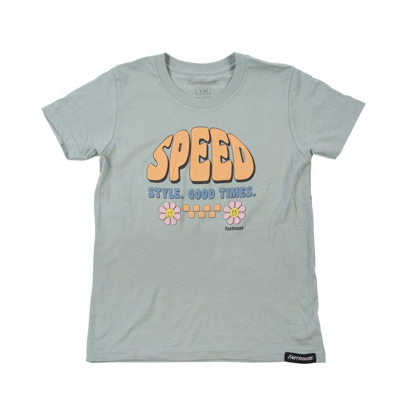 Fasthouse Girl's Peachy Keen Tee 2022 Heather Blue Ym