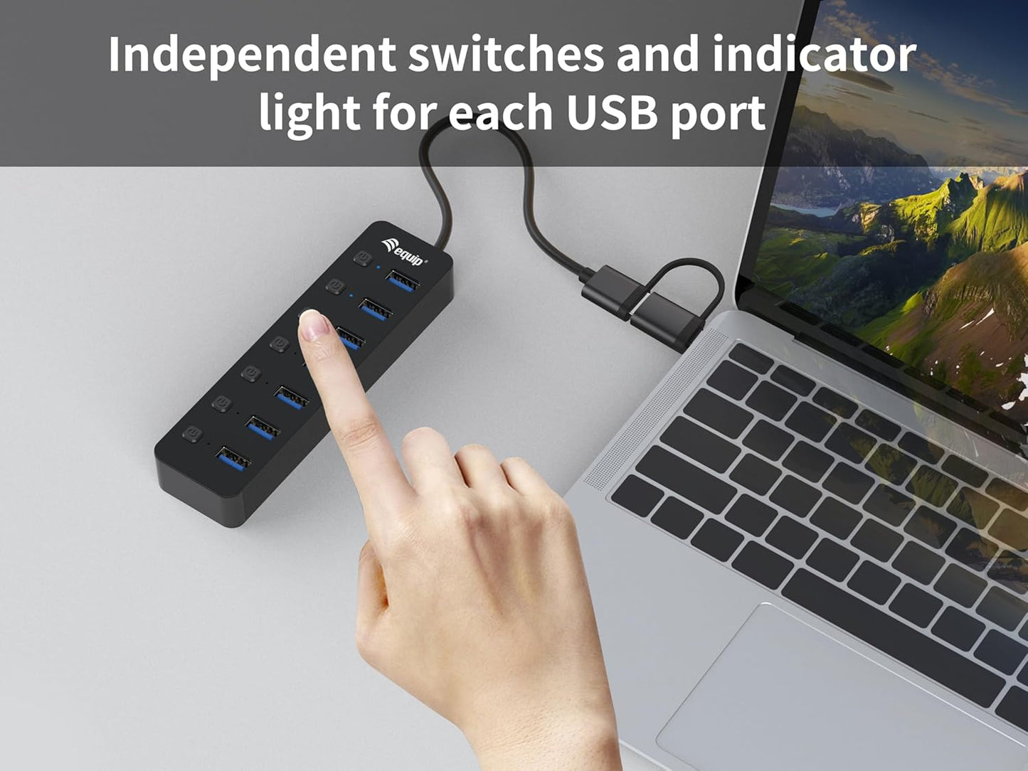 128965 interface hub USB 3.2 Gen 1 (3.1 Gen 1) Type-A 5000 Mbit/s Black