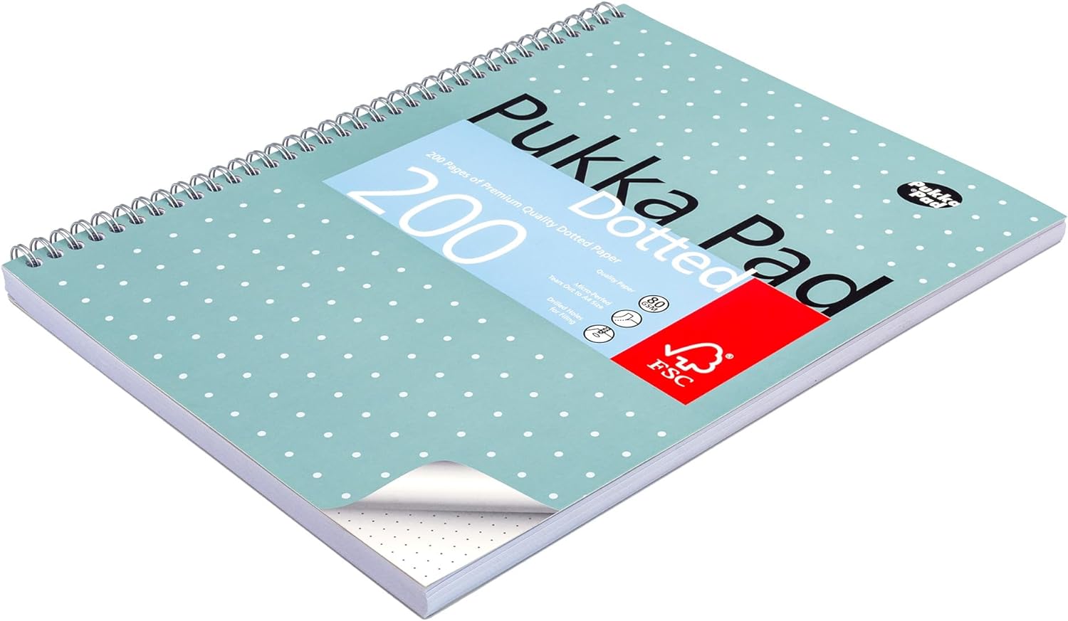 Pukka Pad, A4 Dotted Metallic Jotta Book for Graphing, Art, Bullet Journaling – 3 Pack – 29.7 x 23cm – Wirebound Notebook with 80GSM Paper, 4-Hole Margins and Perforation - 200 Pages, Grey