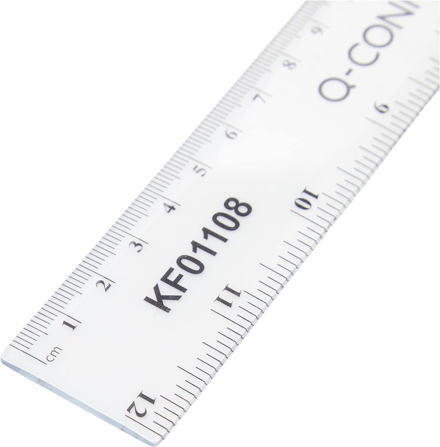 Q-Connect Ruler Shatterproof 300mm Clear (Inches on one side and cm/mm on the other