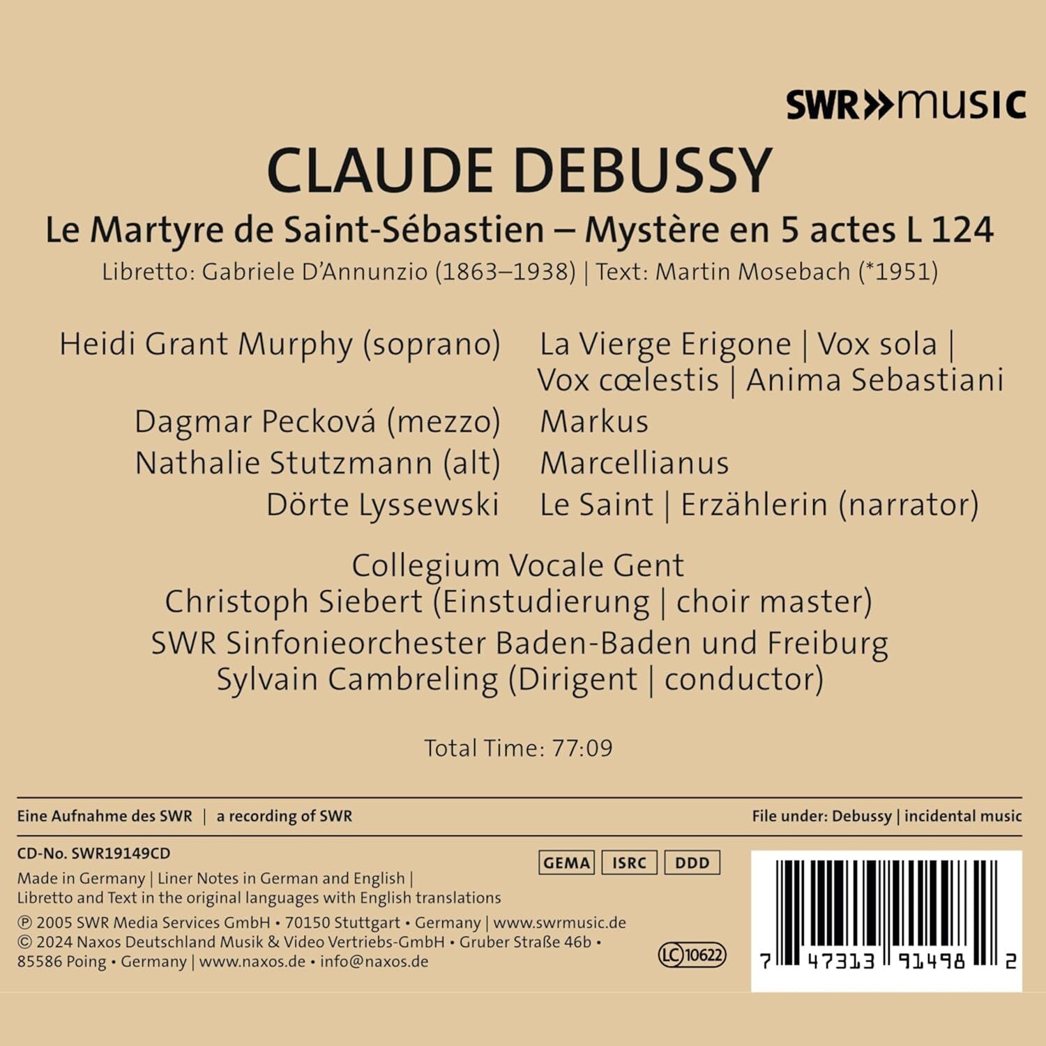 Claude Debussy: Le Martyre De Saint-Sébastien