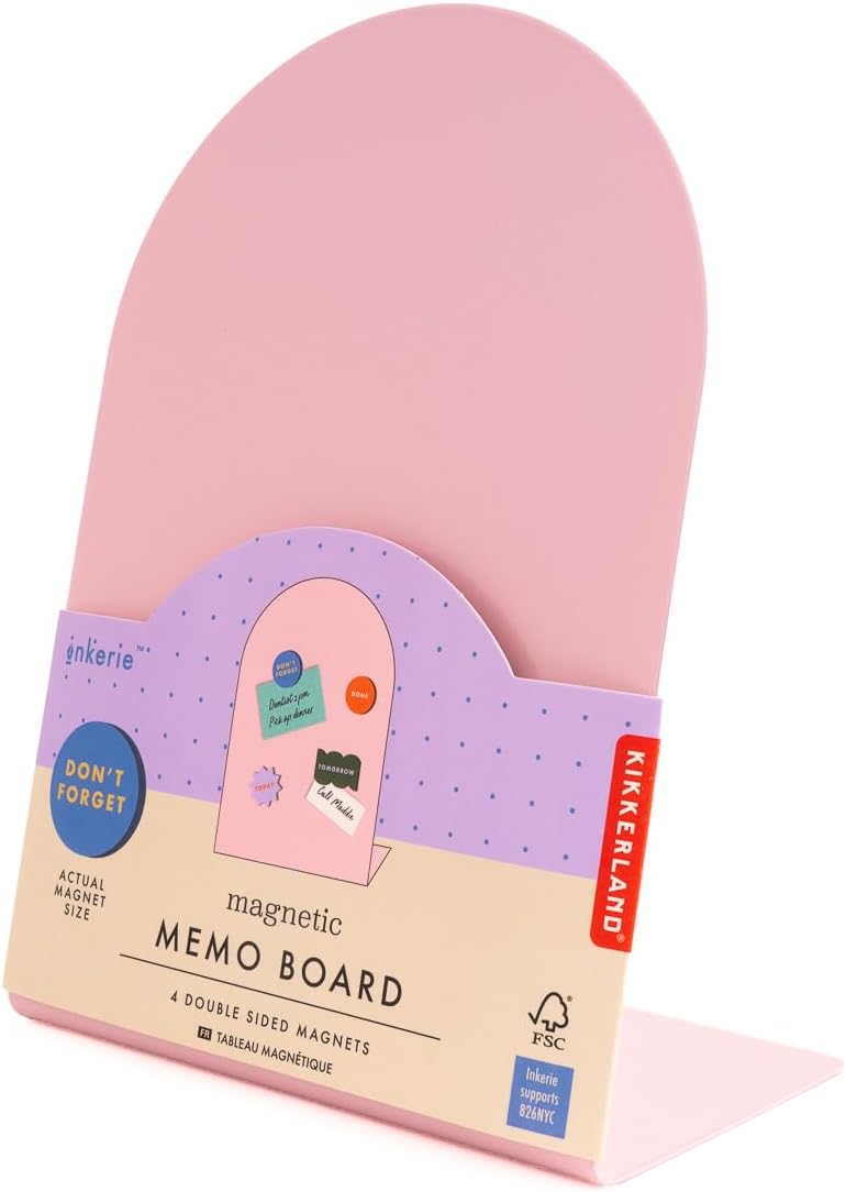 Kikkerland Inkerie Pink Magnetic Memo Board