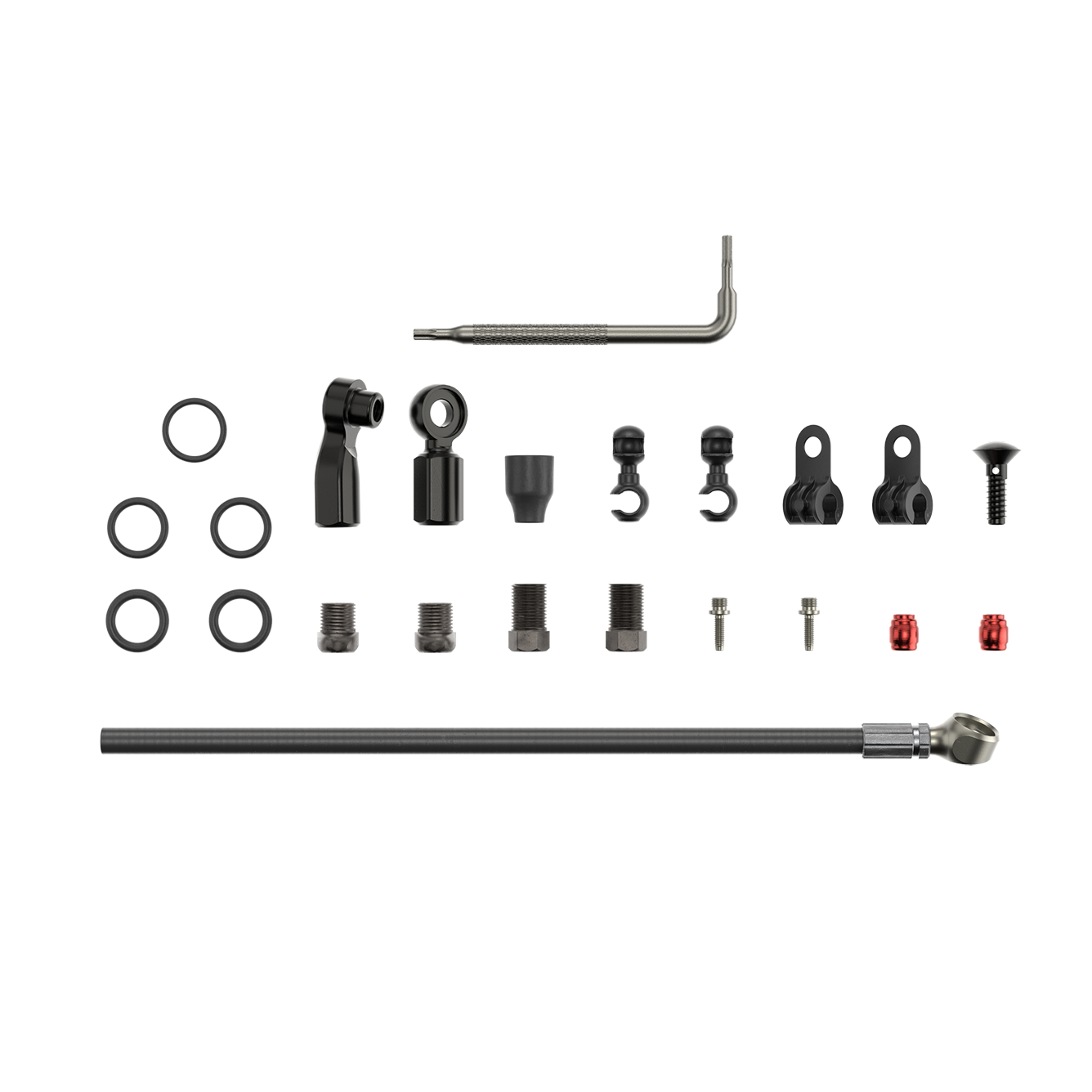 SRAM Spare Disc Brake Hydraulic Hose Kit Beveled Banjo -2000Mmblk (Inc. Banjo, Fittings) Flat Mount,Red22,Force22,Rival22,Force 1,Force Cx1,Apex1 Hrd,S700 Black 2000Mm